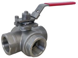 VALPRES Üç Yollu L Tipi Paslanmaz Küresel Vana 1/4” PN63