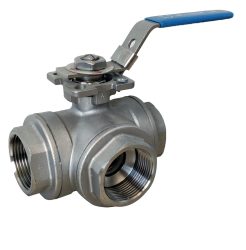 Üç Yollu L-Tipi Aktüatör Takılabilir Paslanmaz Küresel Vana 2” AISI 316