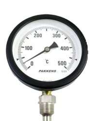 PAKKENS Alt Bağlantılı Termometre Ø100mm 500°C 15cm 1/2”