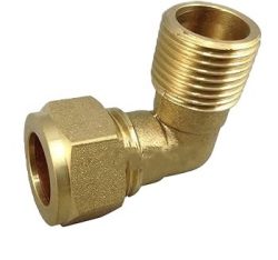 Sarı Pirinç Yüksüklü Dirsek 1/4” X 12 mm