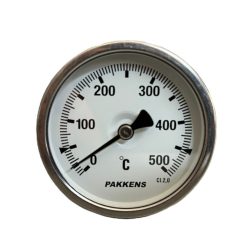 PAKKENS Arka Bağlantılı Bi-Metal Termometre Ø63 500°C 1/2”
