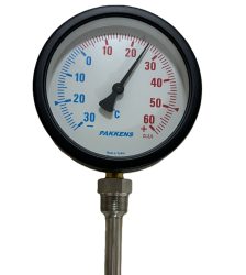 PAKKELS Alt Bağlantılı Termometre Ø100mm -30/+60°C 1/2”